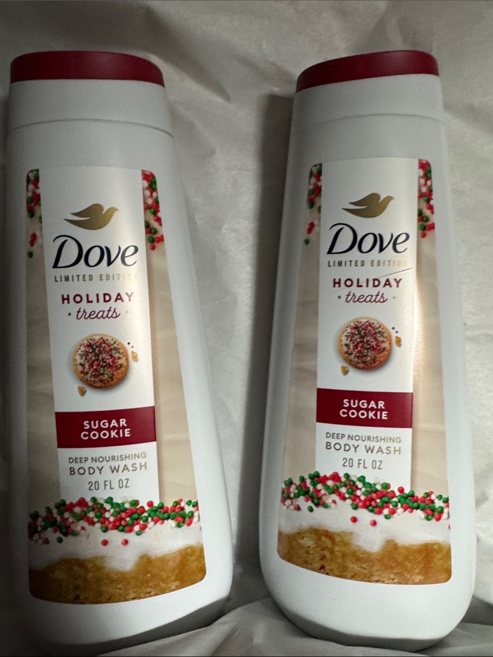 2 Dove Holiday Treats Sugar Cookie Deep Nourishing Body Wash